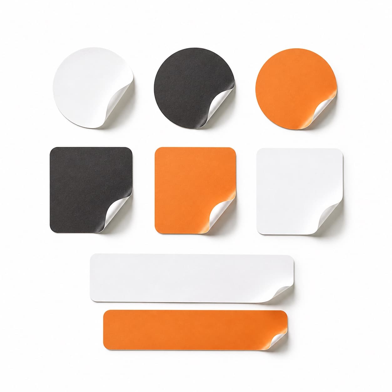 Blank multi-purpose vinyl stickers in assorted shapes