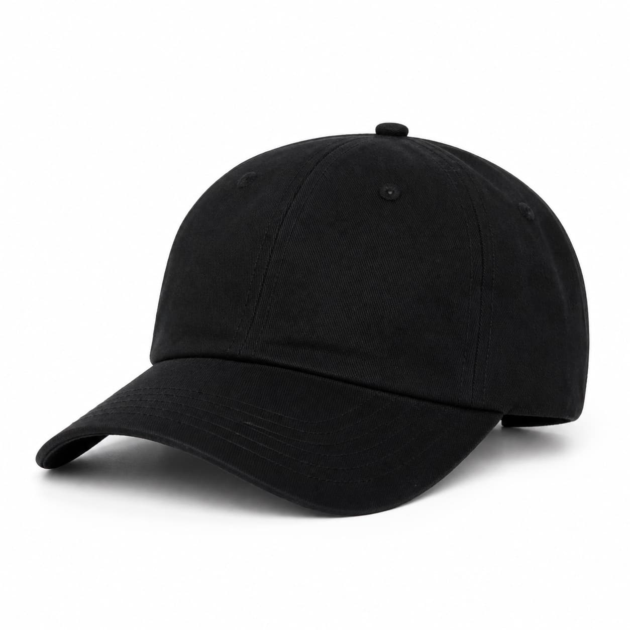 Plain black unisex baseball cap